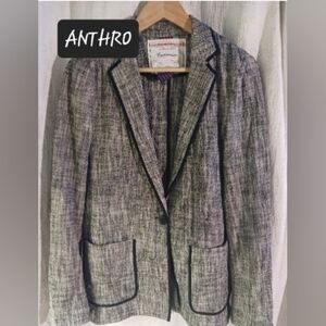 Anthropologie Cartonnier cotton blazer jacket coat womens size 8